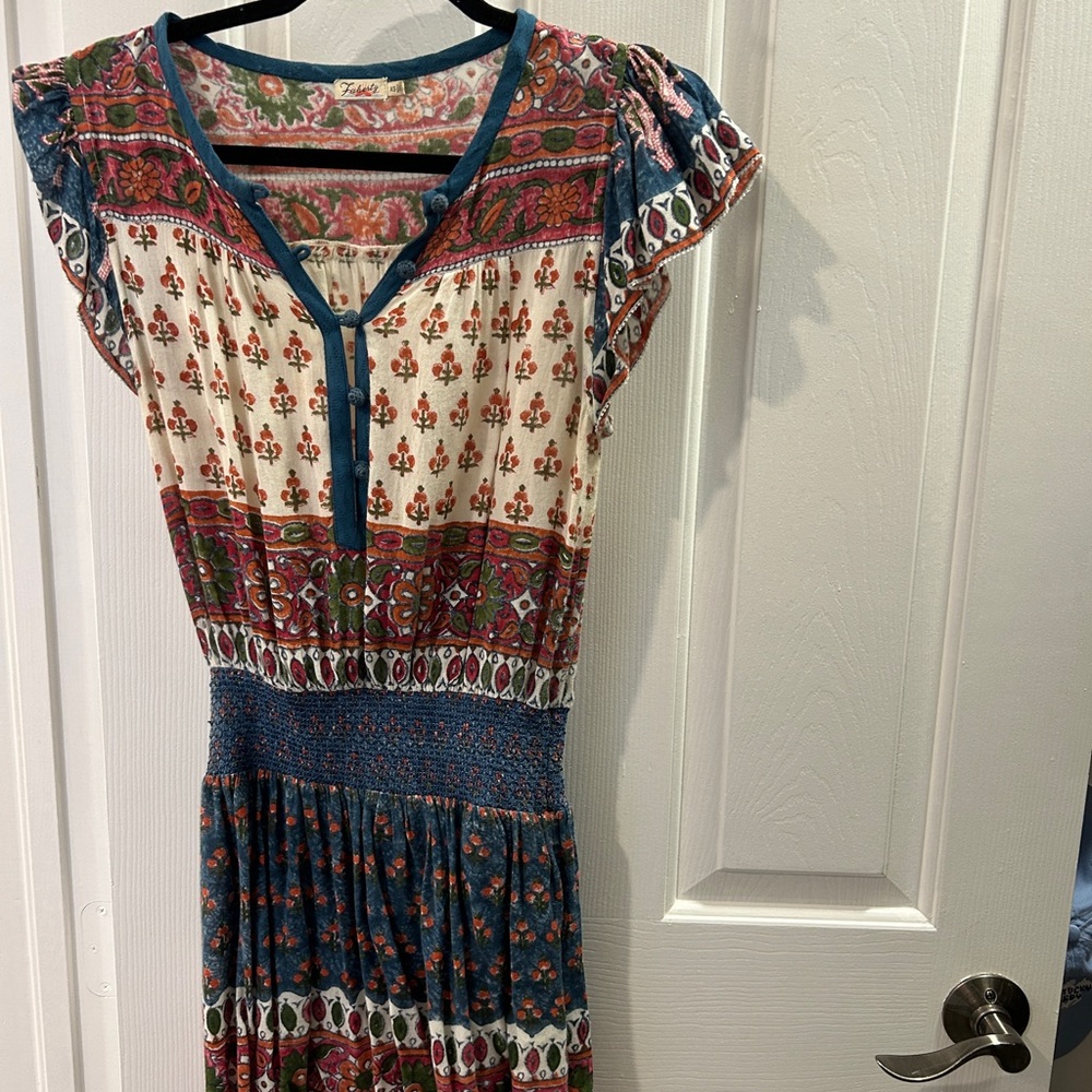 Faherty Multicolor Boho Midi Dress